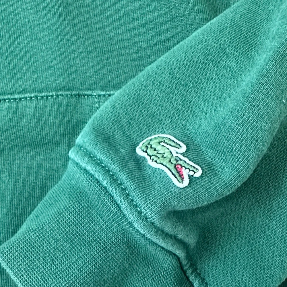 LACOSTE - MEN’S SMALL GREEN LONG SLEEVE HOODIE OVERSIZED CROC LOGO - Picture 3 of 7